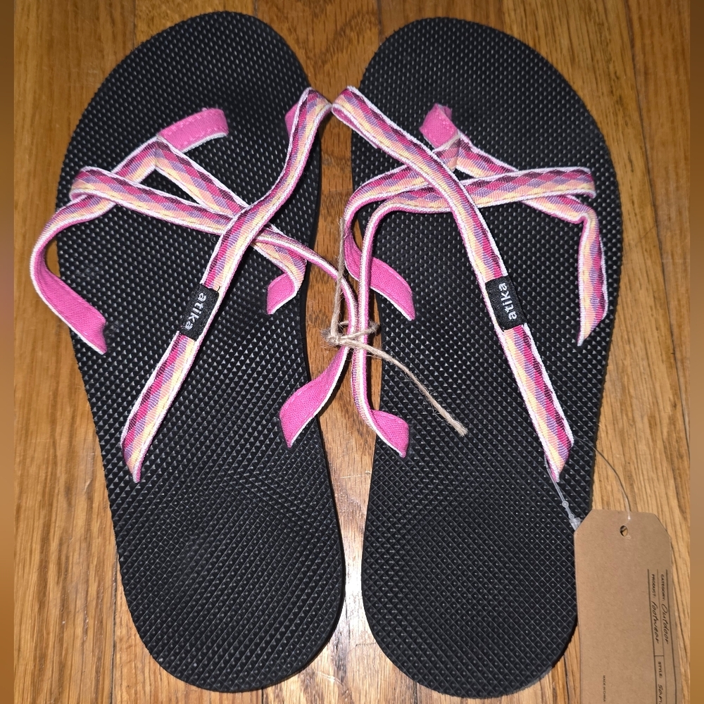 Chic Black and Pink Sandals by Atika